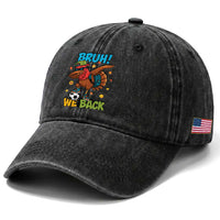 Funny Thanksgiving Turkey Washed Cotton Baseball Cap Bruh We Back To School