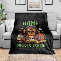 Funny Video Game Throw Blanket Cute Monkey Back To School - Wonder Print Shop