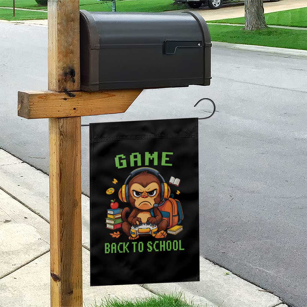 Funny Video Game Garden Flag Cute Monkey Back To School - Wonder Print Shop