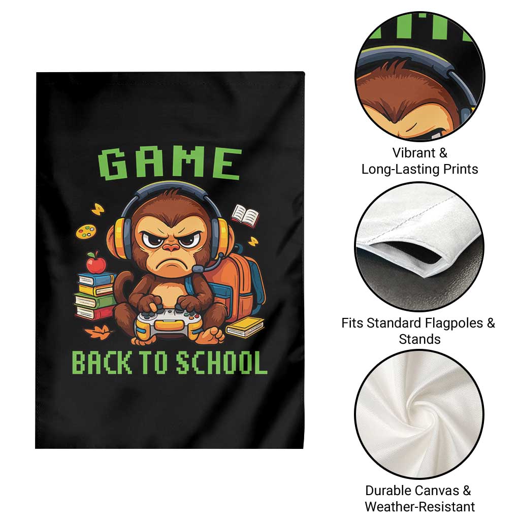 Funny Video Game Garden Flag Cute Monkey Back To School - Wonder Print Shop