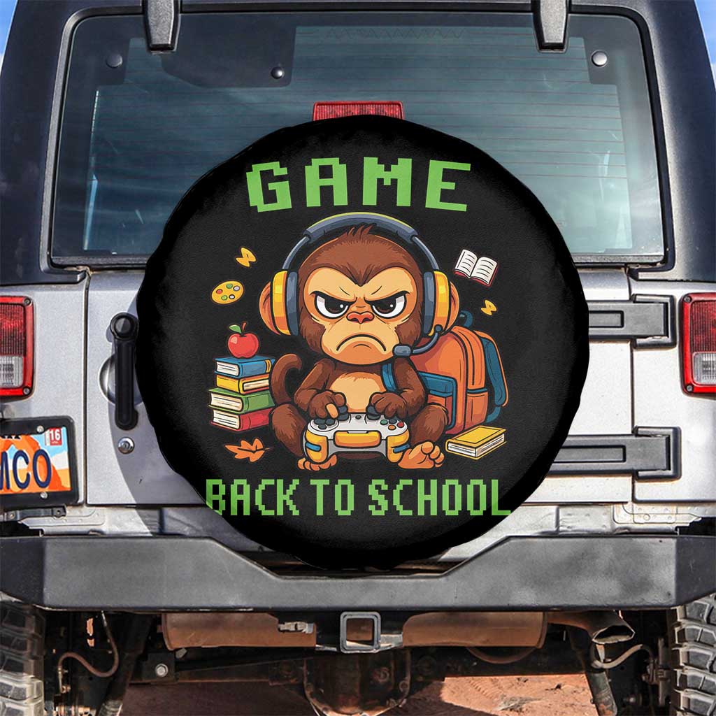 Funny Video Game Spare Tire Cover Cute Monkey Back To School - Wonder Print Shop
