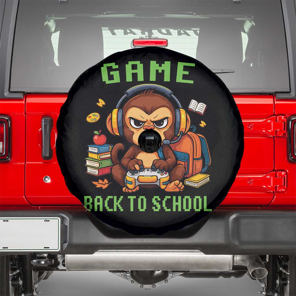 Funny Video Game Spare Tire Cover Cute Monkey Back To School - Wonder Print Shop