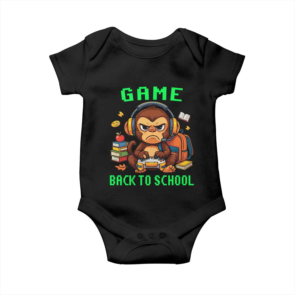Funny Video Game Baby Onesie Cute Monkey Back To School - Wonder Print Shop