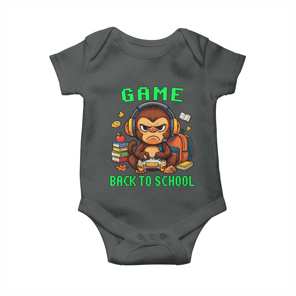 Funny Video Game Baby Onesie Cute Monkey Back To School - Wonder Print Shop
