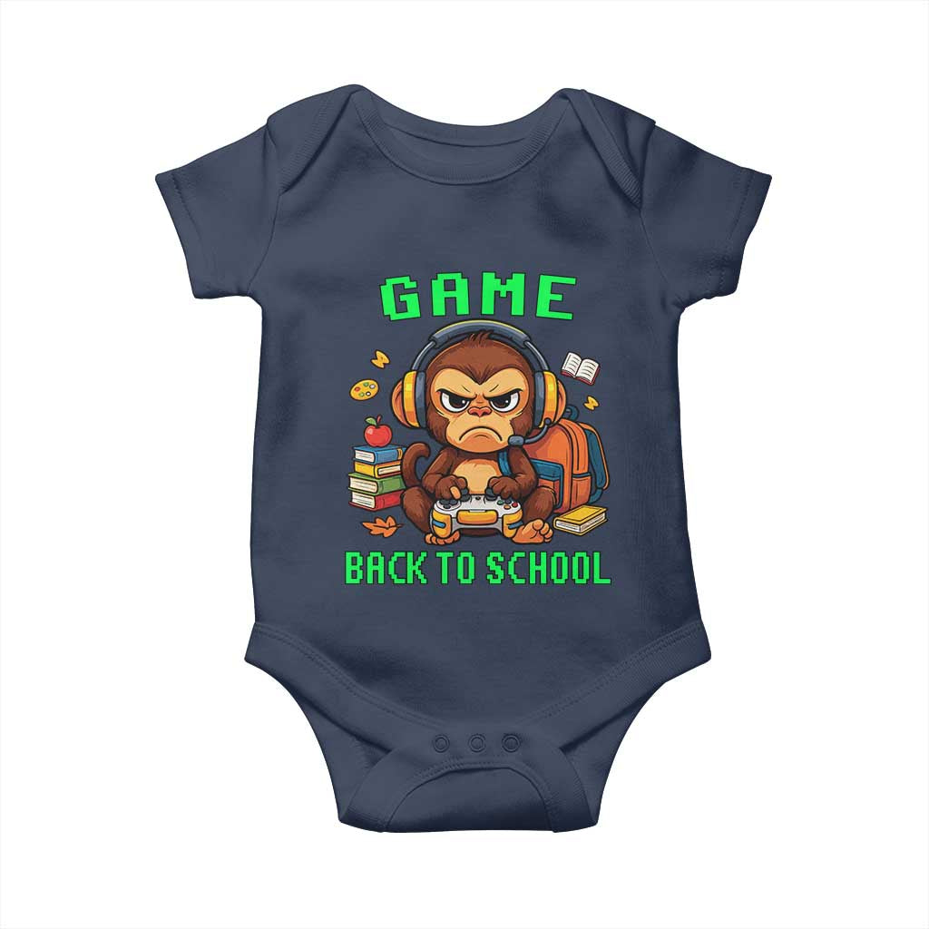 Funny Video Game Baby Onesie Cute Monkey Back To School - Wonder Print Shop
