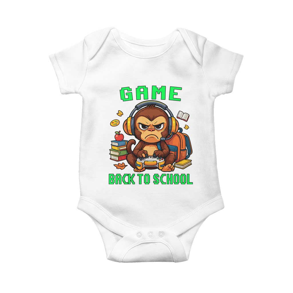 Funny Video Game Baby Onesie Cute Monkey Back To School - Wonder Print Shop