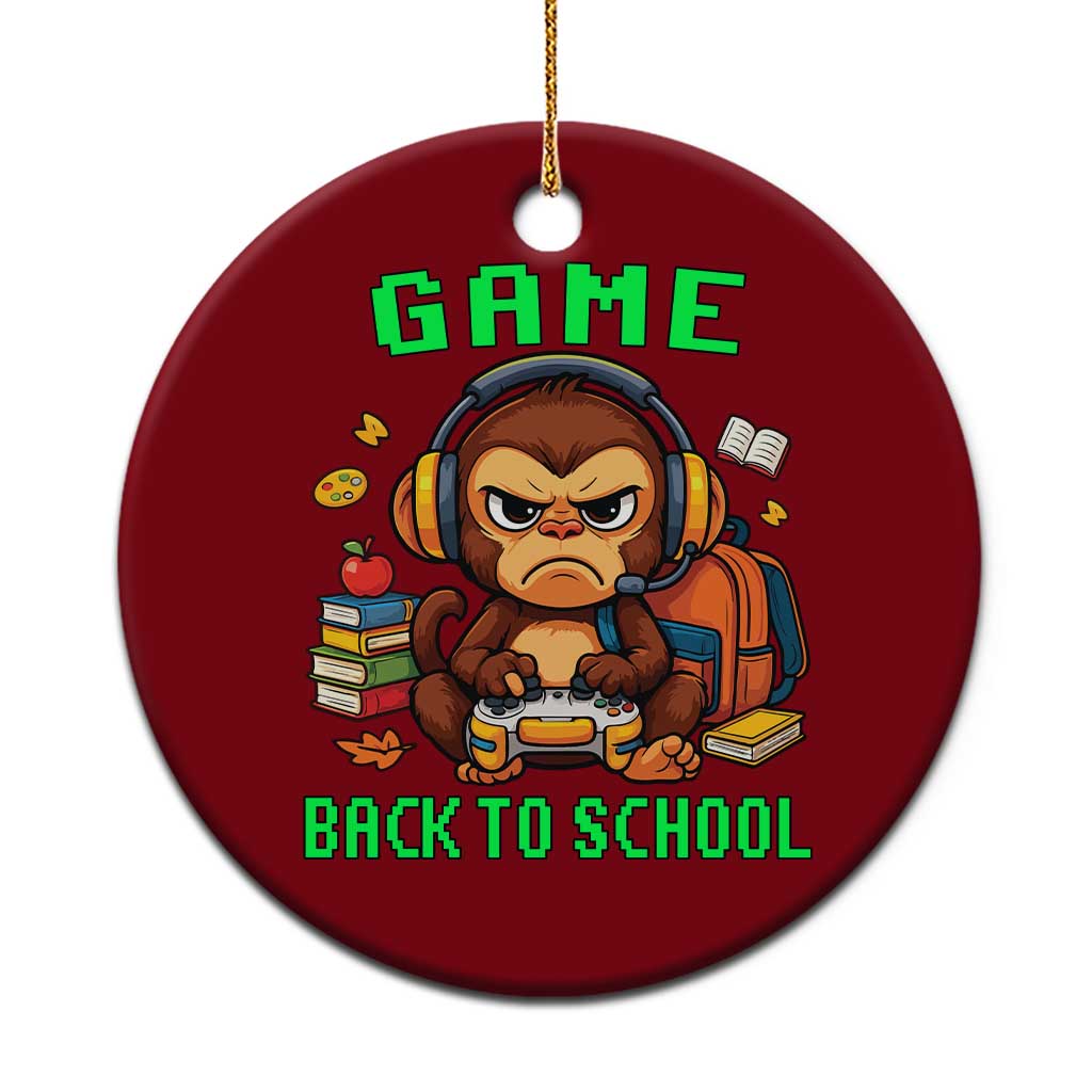 Funny Video Game Ceramic Ornament Cute Monkey Back To School - Wonder Print Shop