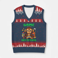 Funny Video Game V-Neck Knit Sweater Vest Cute Monkey Back To School - Wonder Print Shop