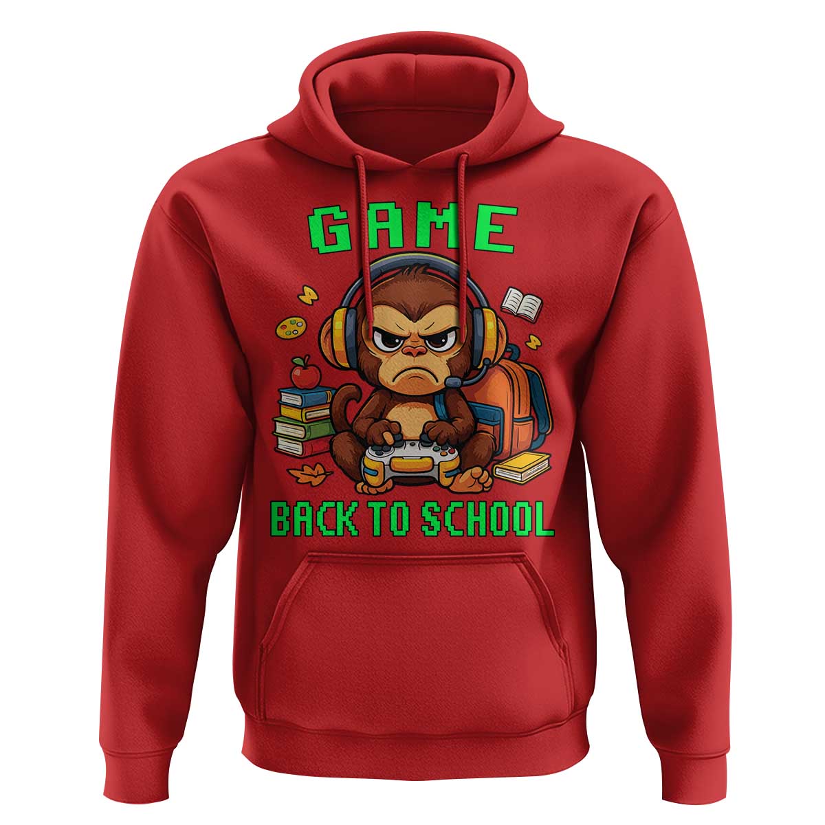 Funny Video Game Hoodie Cute Monkey Back To School - Wonder Print Shop