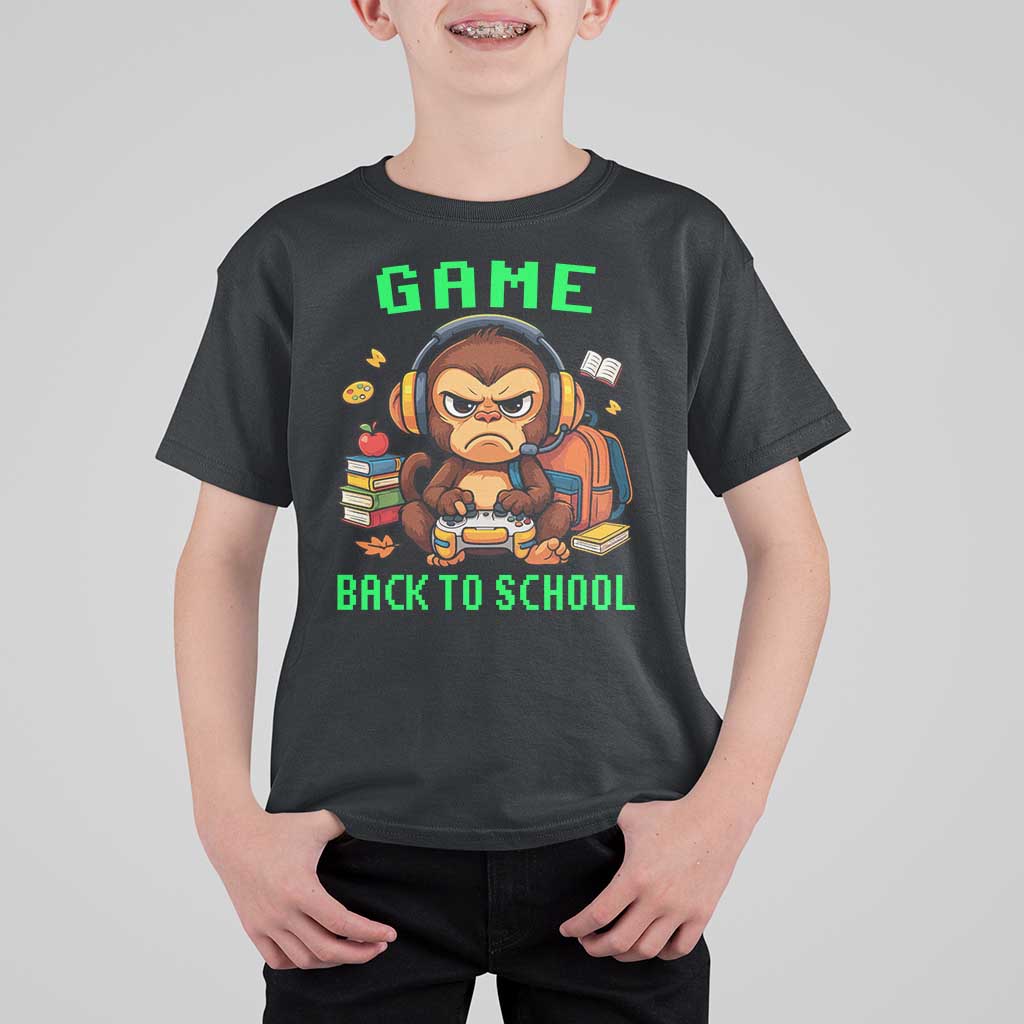 Funny Video Game T Shirt For Kid Cute Monkey Back To School - Wonder Print Shop