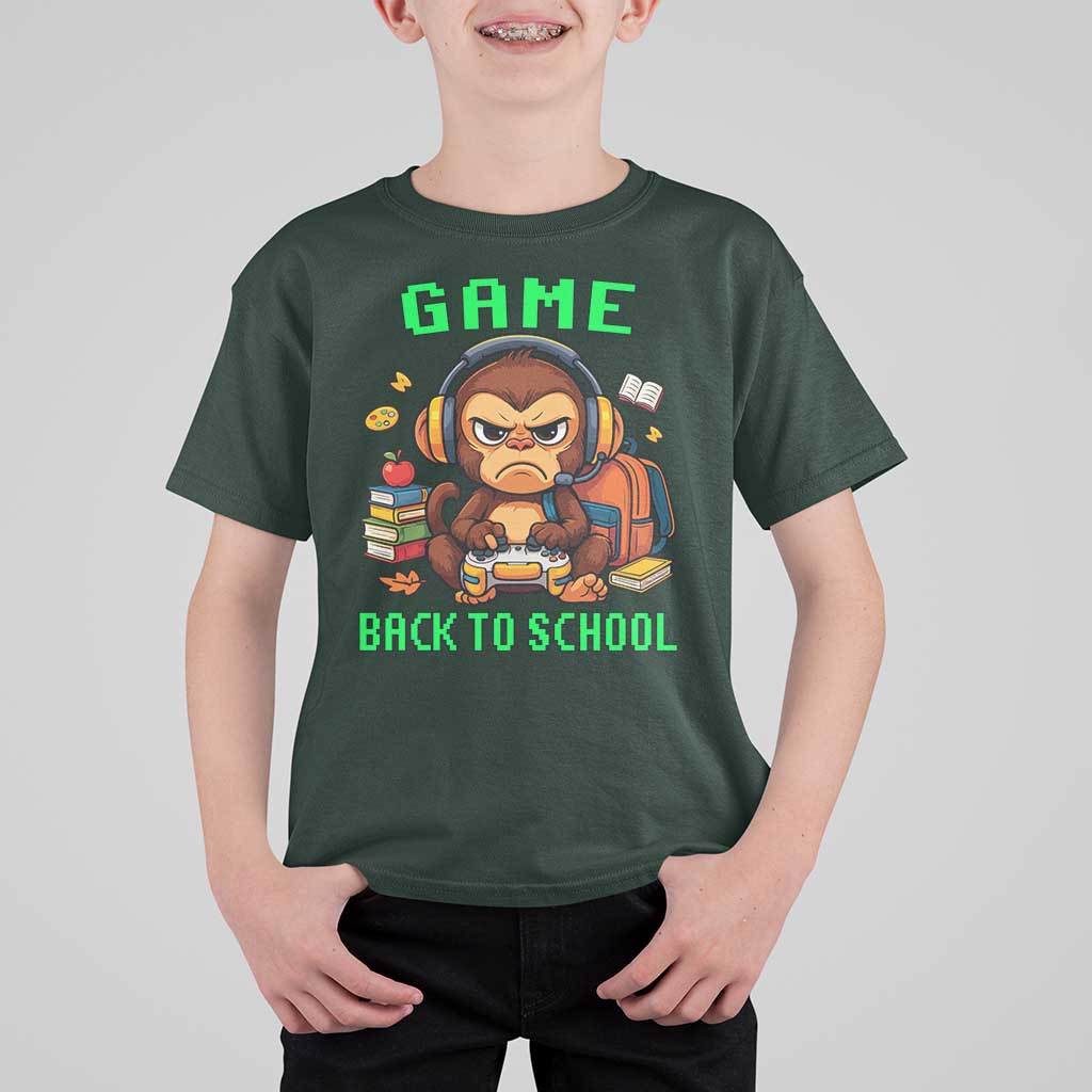 Funny Video Game T Shirt For Kid Cute Monkey Back To School - Wonder Print Shop