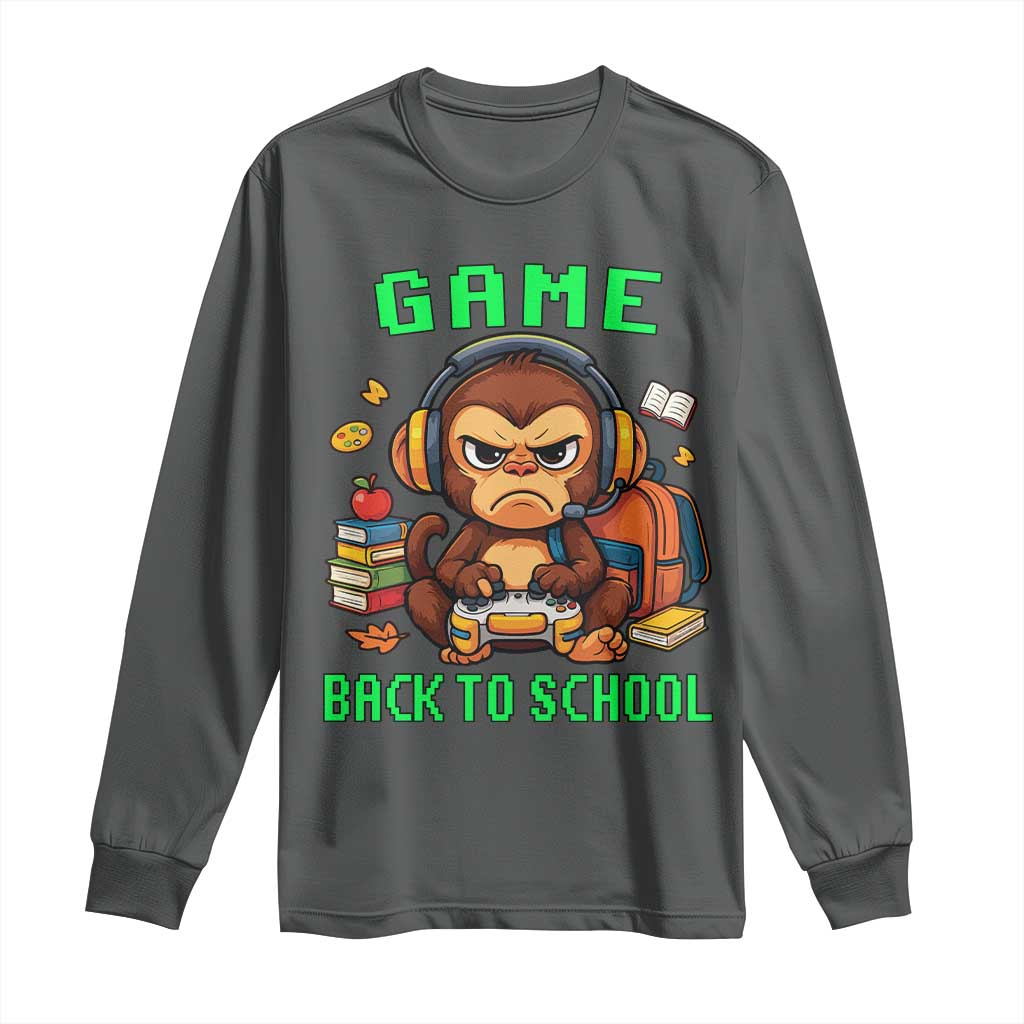 Funny Video Game Long Sleeve Shirt Cute Monkey Back To School - Wonder Print Shop