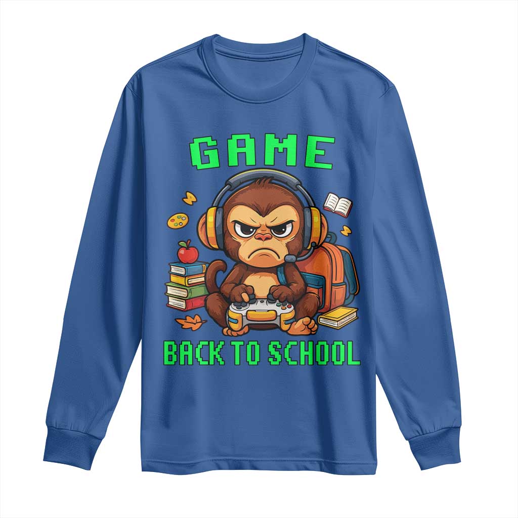 Funny Video Game Long Sleeve Shirt Cute Monkey Back To School - Wonder Print Shop