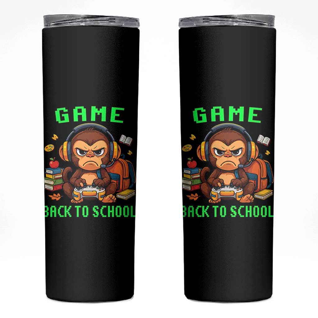 Funny Video Game Skinny Tumbler Cute Monkey Back To School - Wonder Print Shop