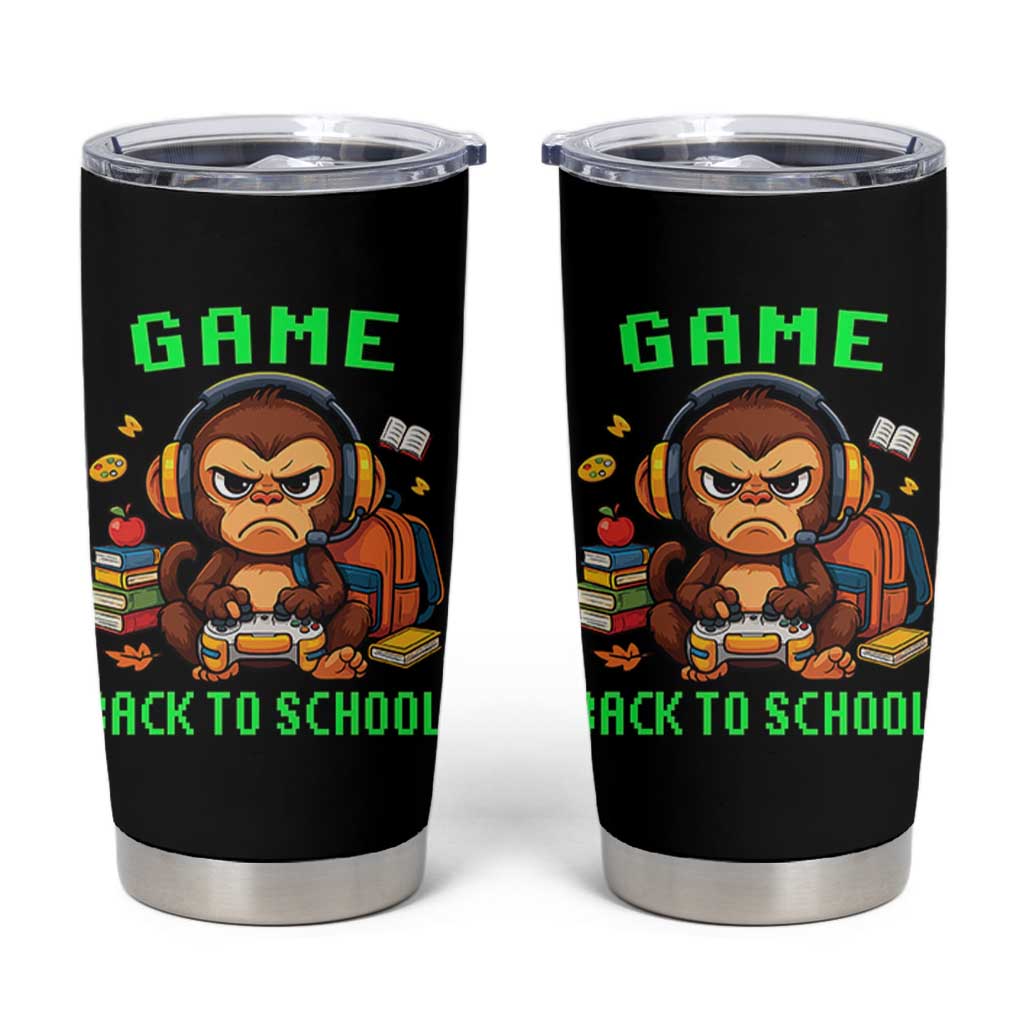 Funny Video Game Tumbler Cup Cute Monkey Back To School - Wonder Print Shop