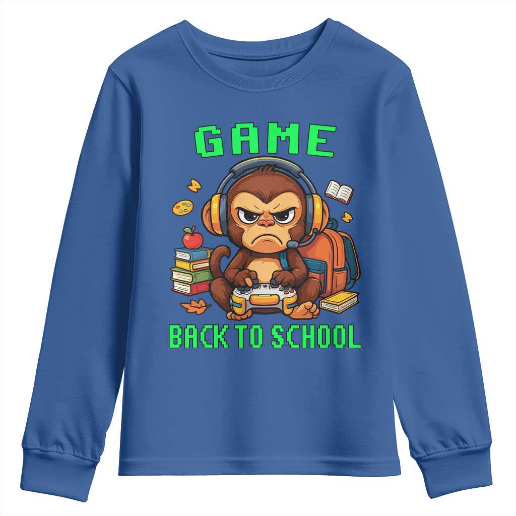Funny Video Game Youth Sweatshirt Cute Monkey Back To School - Wonder Print Shop