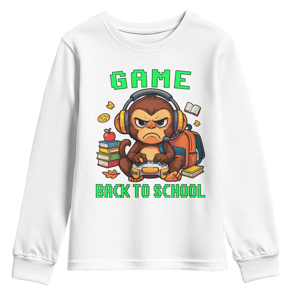 Funny Video Game Youth Sweatshirt Cute Monkey Back To School - Wonder Print Shop