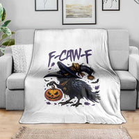 F Caw F Black Crow Halloween Meme Throw Blanket - Wonder Print Shop