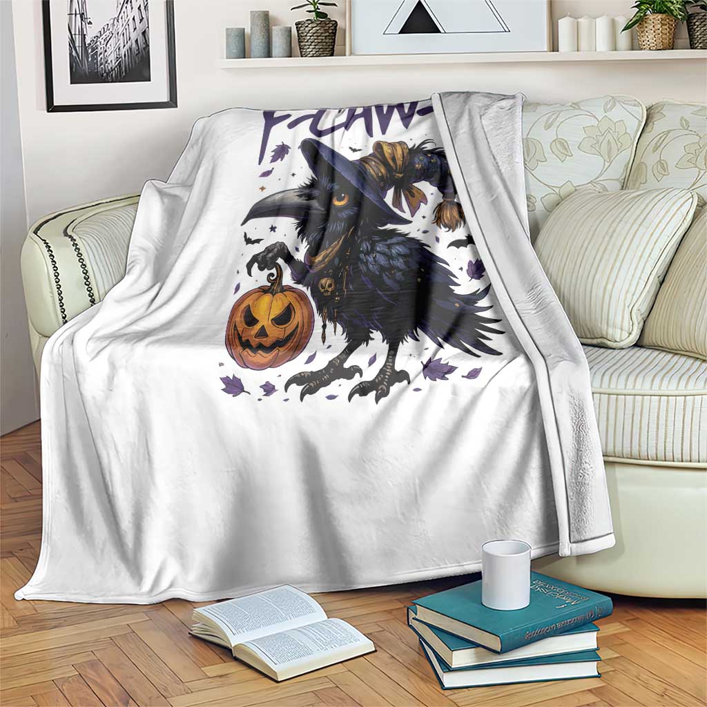 F Caw F Black Crow Halloween Meme Throw Blanket - Wonder Print Shop