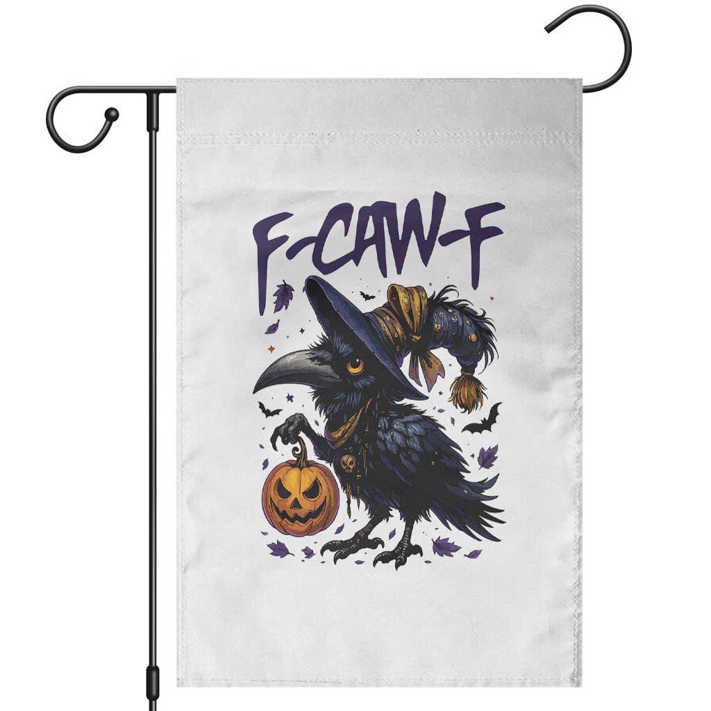 F Caw F Black Crow Halloween Meme Garden Flag - Wonder Print Shop