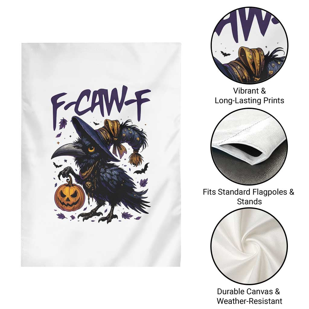 F Caw F Black Crow Halloween Meme Garden Flag - Wonder Print Shop