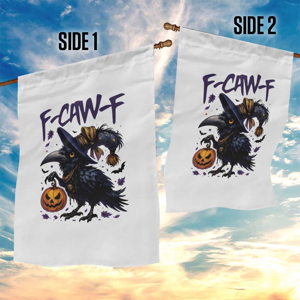 F Caw F Black Crow Halloween Meme Garden Flag - Wonder Print Shop
