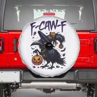 F Caw F Black Crow Halloween Meme Spare Tire Cover - Wonder Print Shop
