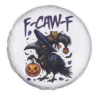 F Caw F Black Crow Halloween Meme Spare Tire Cover - Wonder Print Shop
