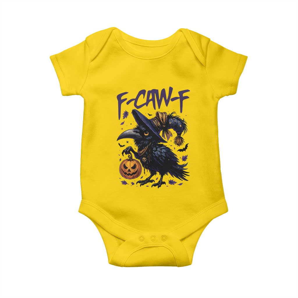 F Caw F Black Crow Halloween Meme Baby Onesie - Wonder Print Shop