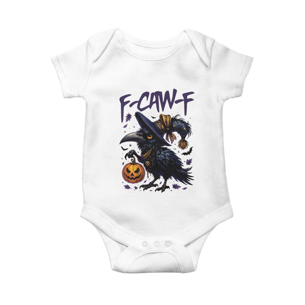 F Caw F Black Crow Halloween Meme Baby Onesie - Wonder Print Shop
