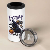 F Caw F Black Crow Halloween Meme 4 in 1 Can Cooler Tumbler - Wonder Print Shop