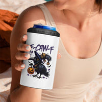 F Caw F Black Crow Halloween Meme 4 in 1 Can Cooler Tumbler - Wonder Print Shop