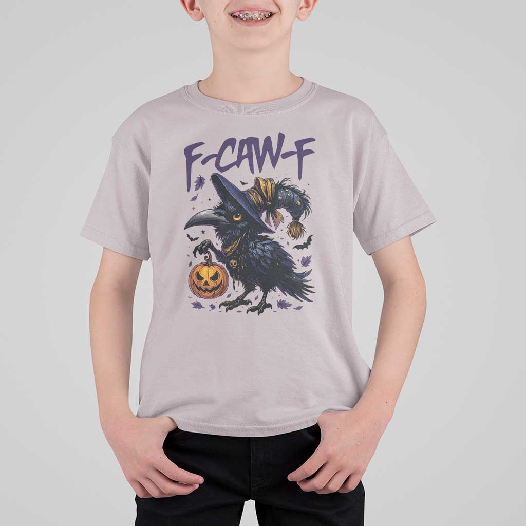 F Caw F Black Crow Halloween Meme T Shirt For Kid - Wonder Print Shop