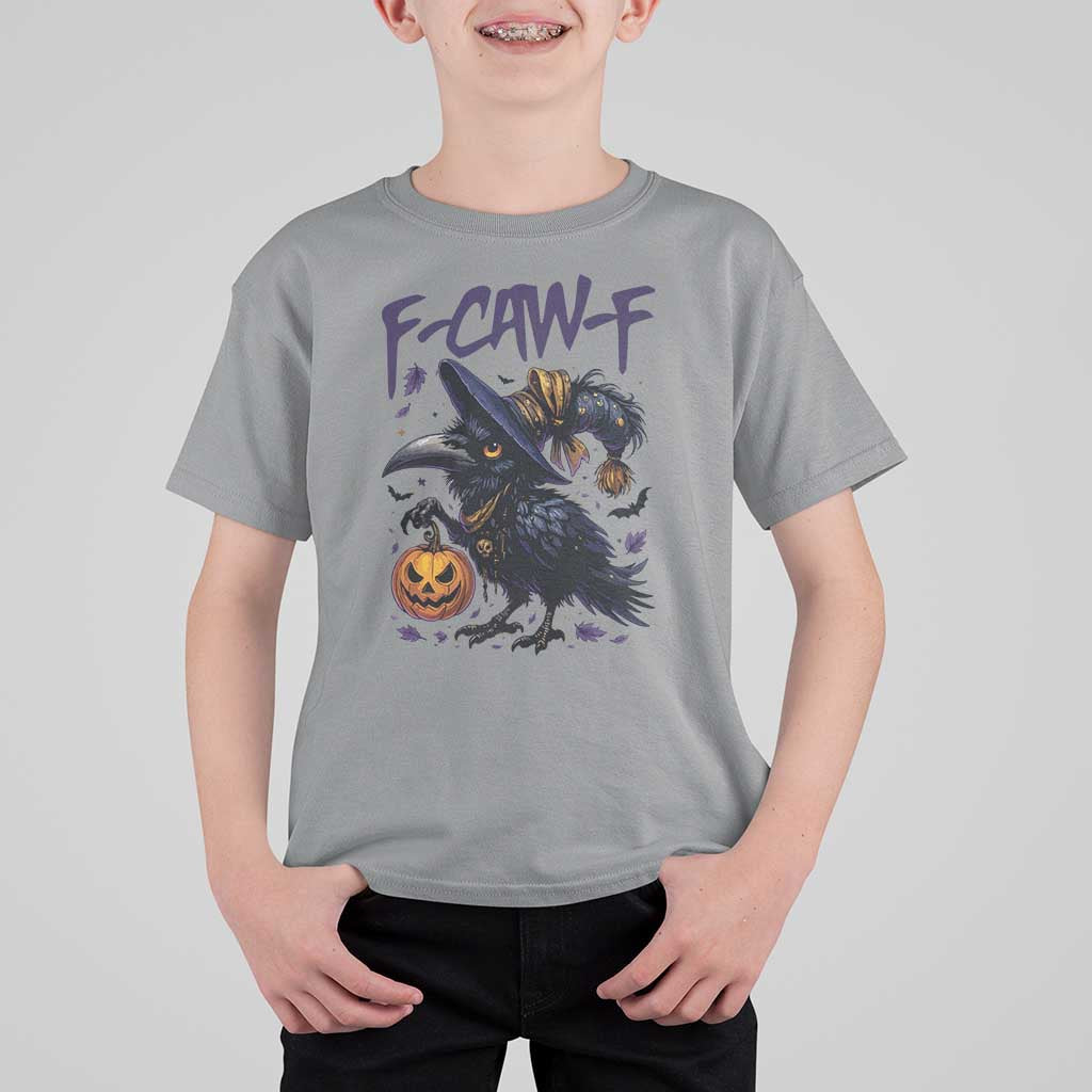 F Caw F Black Crow Halloween Meme T Shirt For Kid - Wonder Print Shop
