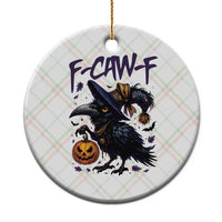 F Caw F Black Crow Halloween Meme Ceramic Ornament - Wonder Print Shop