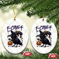 F Caw F Black Crow Halloween Meme Ceramic Ornament - Wonder Print Shop