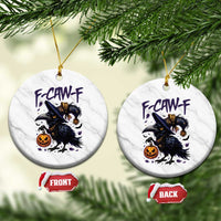 F Caw F Black Crow Halloween Meme Ceramic Ornament - Wonder Print Shop
