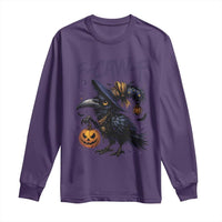 F Caw F Black Crow Halloween Meme Long Sleeve Shirt - Wonder Print Shop