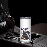 F Caw F Black Crow Halloween Meme Skinny Tumbler - Wonder Print Shop