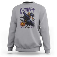F Caw F Black Crow Halloween Meme Sweatshirt - Wonder Print Shop