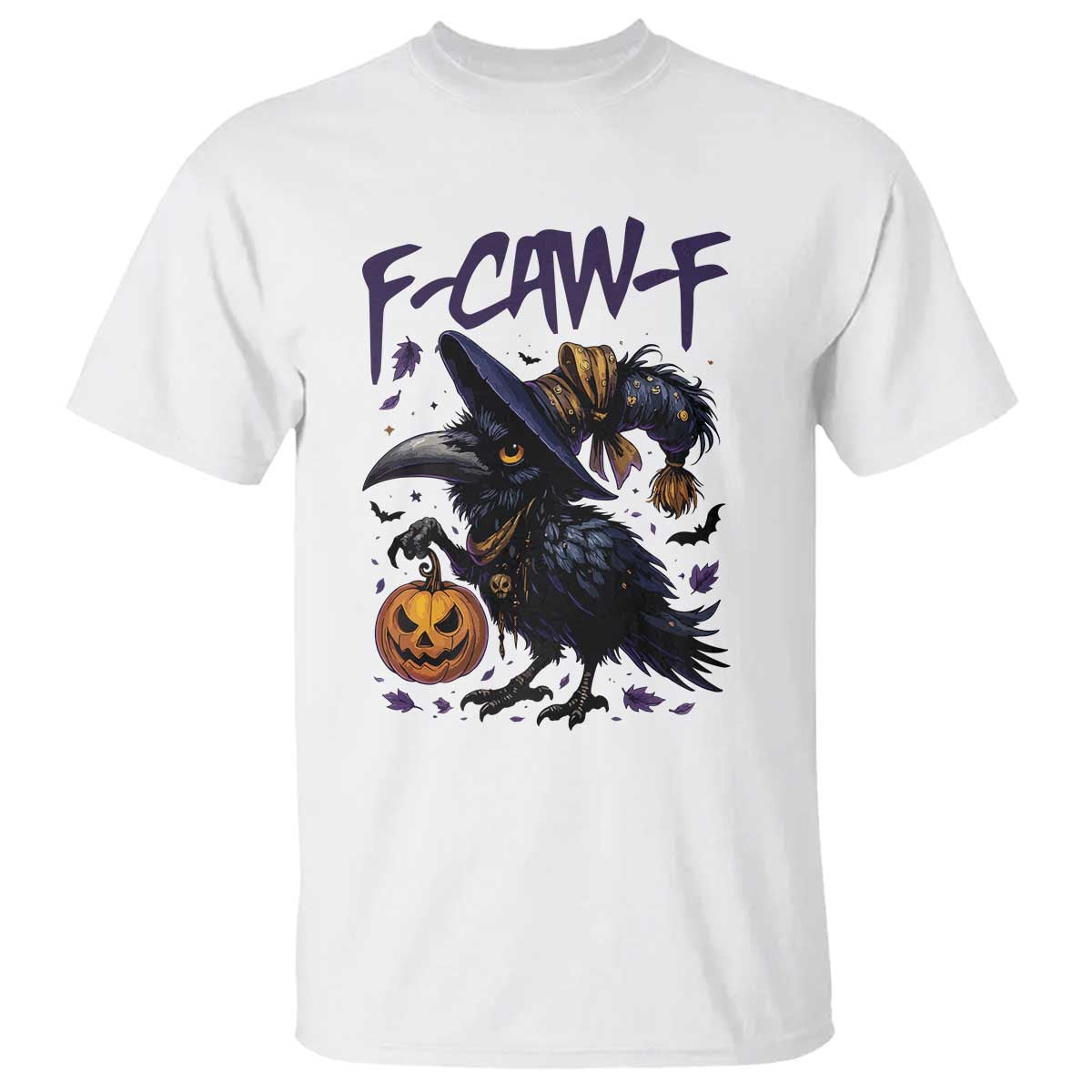 F Caw F Black Crow Halloween Meme T Shirt - Wonder Print Shop