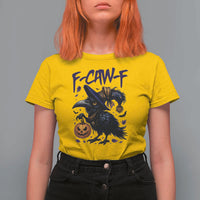 F Caw F Black Crow Halloween Meme T Shirt For Women - Wonder Print Shop