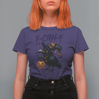 F Caw F Black Crow Halloween Meme T Shirt For Women - Wonder Print Shop