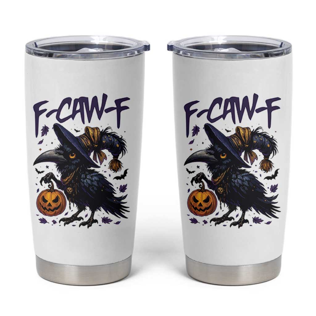 F Caw F Black Crow Halloween Meme Tumbler Cup - Wonder Print Shop