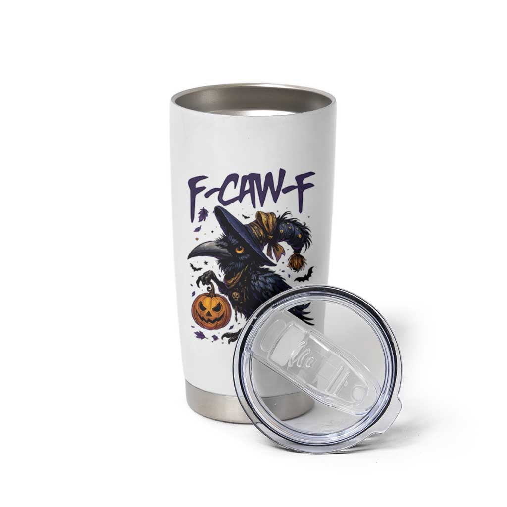 F Caw F Black Crow Halloween Meme Tumbler Cup - Wonder Print Shop