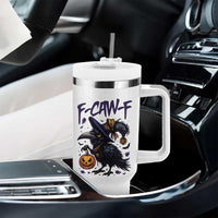 F Caw F Black Crow Halloween Meme Tumbler With Handle - Wonder Print Shop