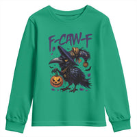 F Caw F Black Crow Halloween Meme Youth Sweatshirt - Wonder Print Shop