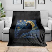 Starry Night Raven Moon Van Gogh Throw Blanket - Wonder Print Shop