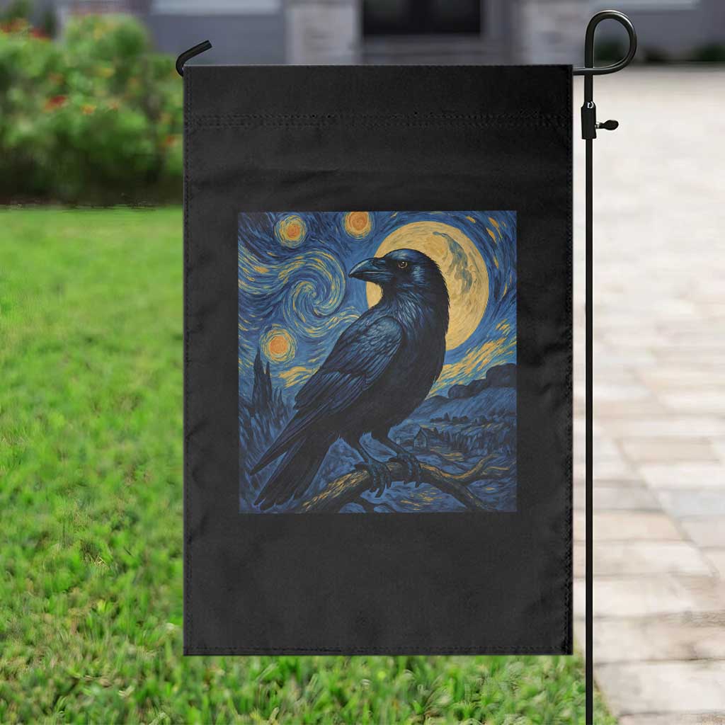 Starry Night Raven Moon Van Gogh Garden Flag - Wonder Print Shop