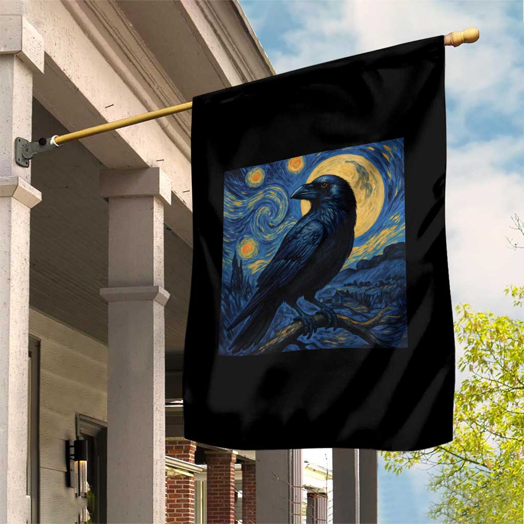 Starry Night Raven Moon Van Gogh Garden Flag - Wonder Print Shop